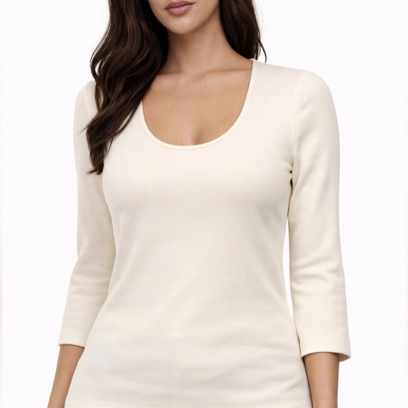 Chicos Carilyn Vaile M Creamy soft 3/4 Sleeve Old Money Luxury Size M / US 6-8 / IT 42-44 - 1 Thumbnail