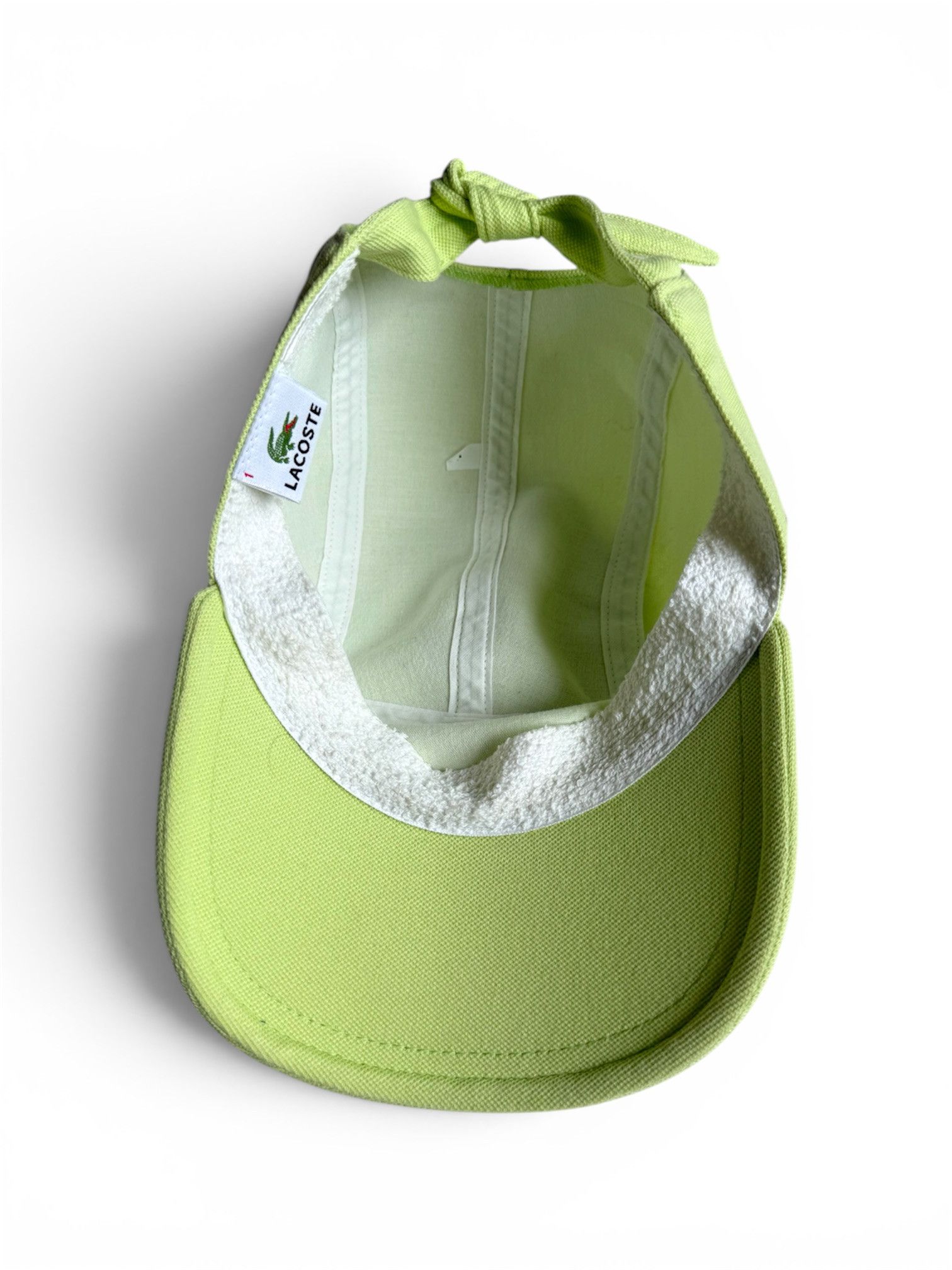 Lacoste Rare Lacoste 5-Panel Cap Lime Green Bow Tie Back Towel Band Size ONE SIZE - 3 Thumbnail