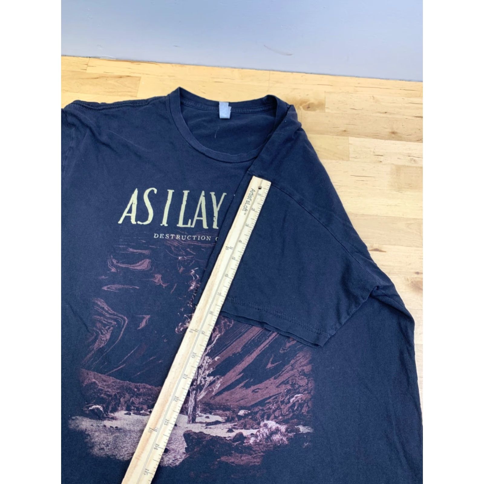 Silas VINTAGE As I Lay Down Destruction or Strength Shirt Mens L Black Faded Rock Band 12448 Size US L / EU 52-54 / 3 - 6 Thumbnail