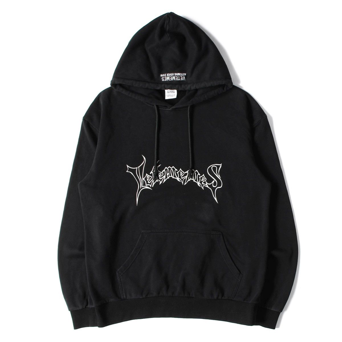 image of Vetememes Fw17 Metal Hoodie in Black, Men's (Size XL)