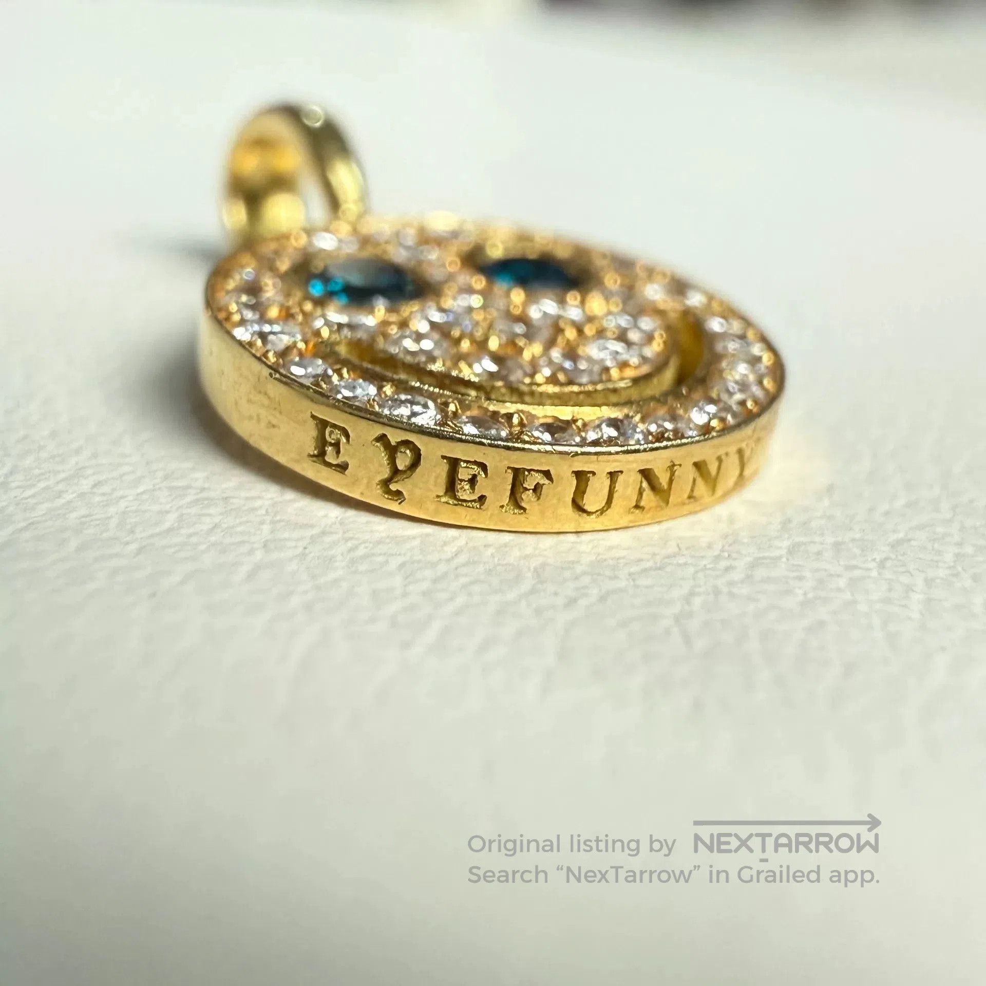 EYEFUNNY 18k Gold Diamond Smiley Face Pendant. Size ONE SIZE - 4 Thumbnail