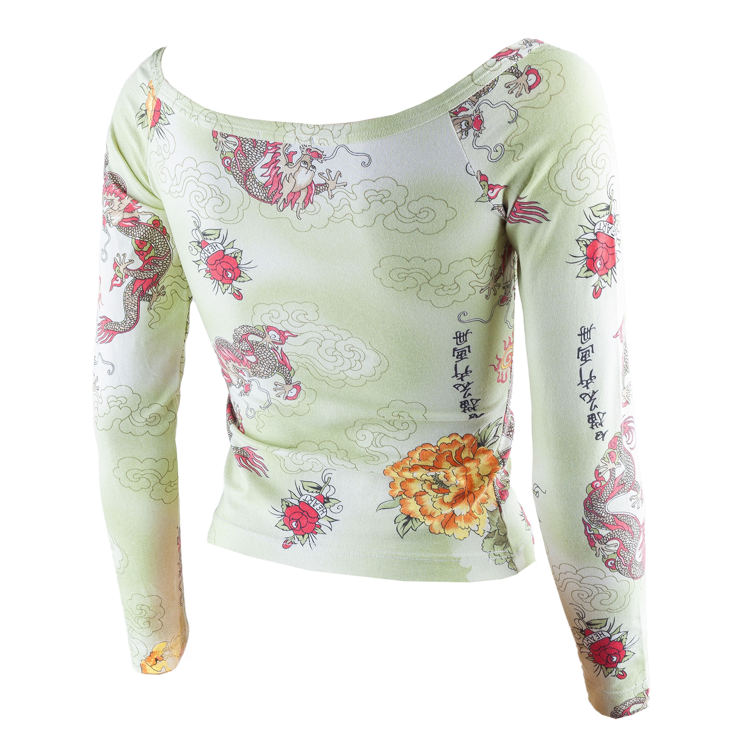 John Richmond Richmond Chinese Vintage Long Sleeve Top (L) Size L / US 10 / IT 46 - 2 Thumbnail