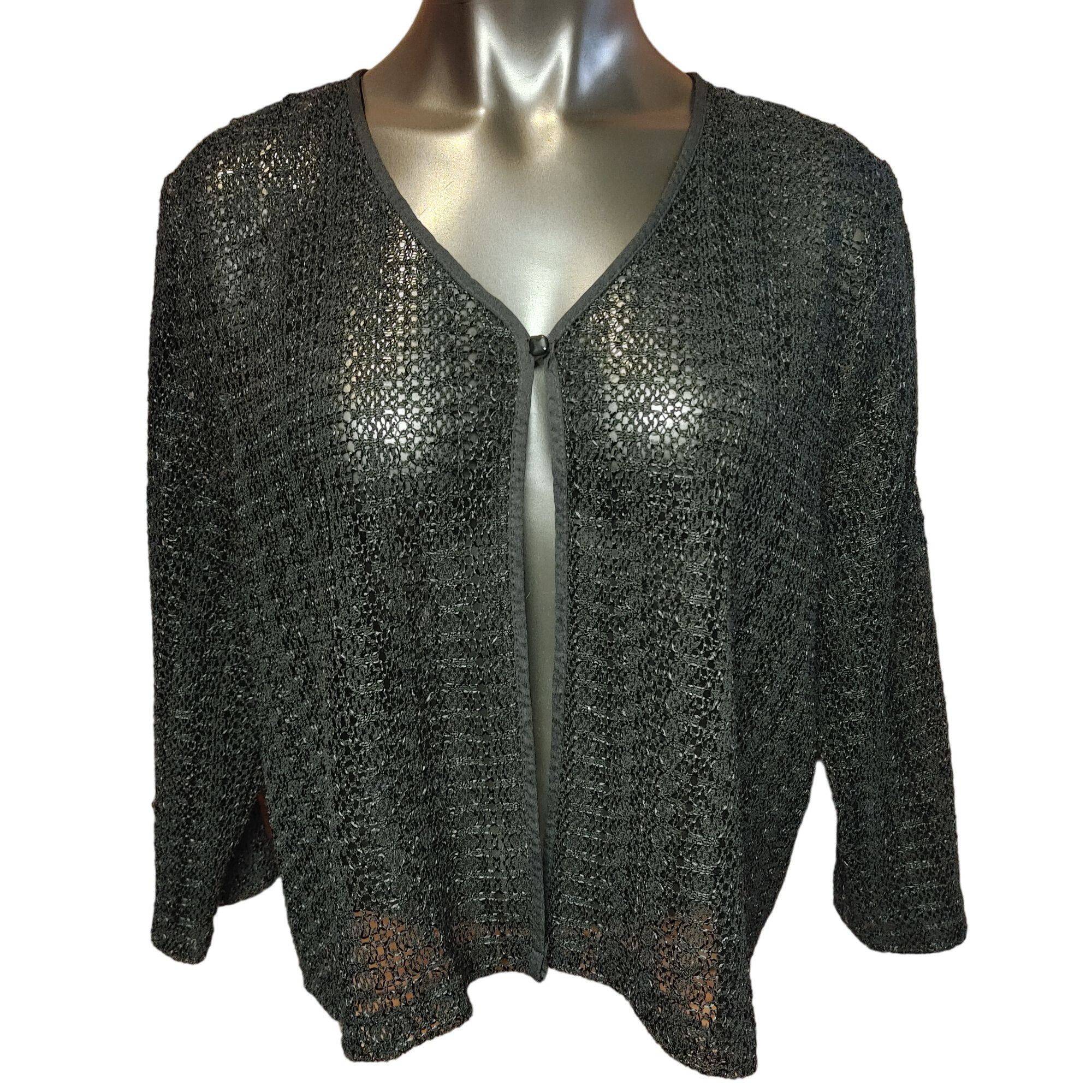 Other Norton Menauchton Women's Black Knit Mesh Long Sleeve Open F Size XL / US 12-14 / IT 48-50 - 1 Thumbnail