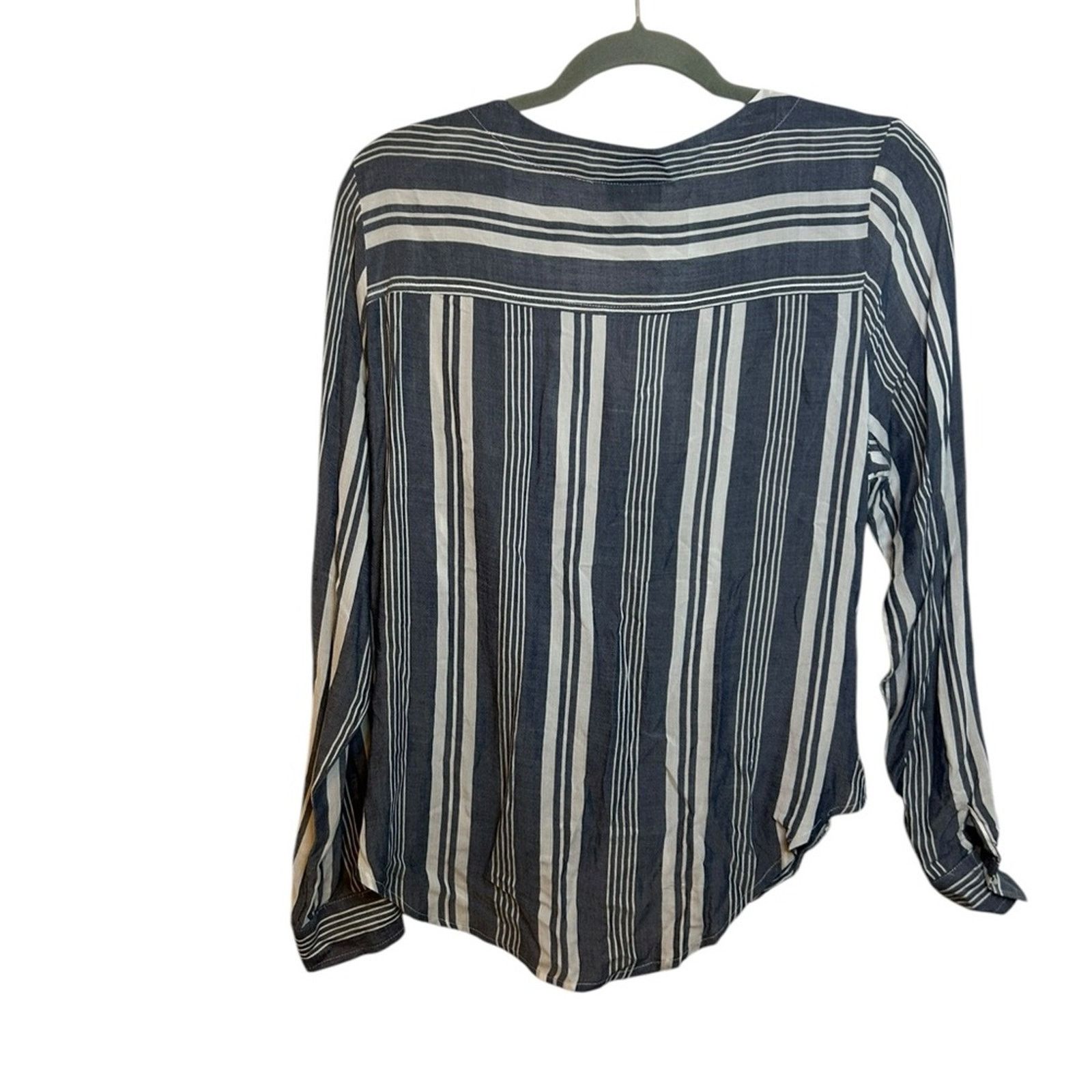 Other A.N.A Blue Striped Drape Blouse Size M / US 6-8 / IT 42-44 - 2 Thumbnail