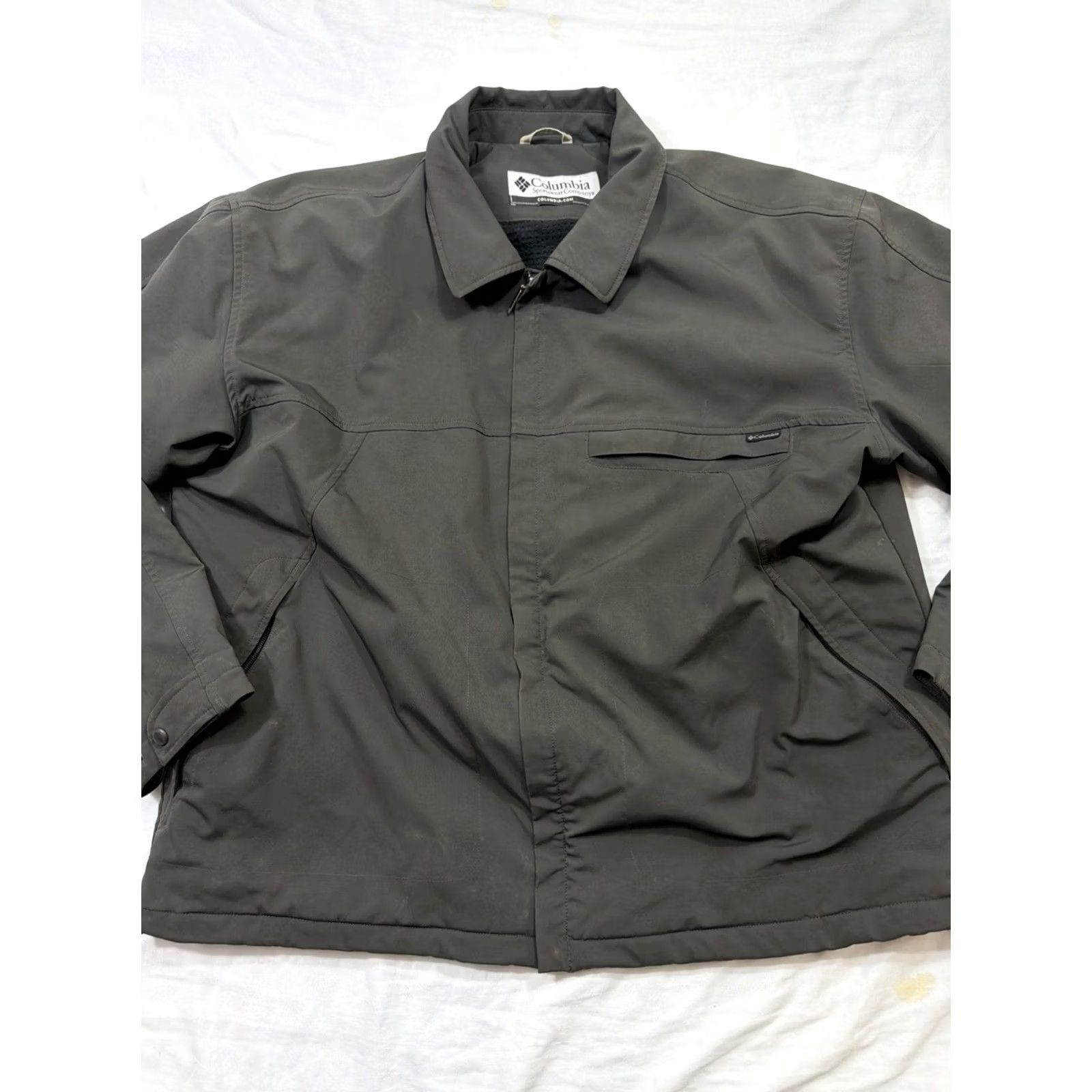Vintage Columbia Bomber Jacket Softshell Gray Lined Full Zip Men 2XL Size US XXL / EU 58 / 5 - 2 Thumbnail