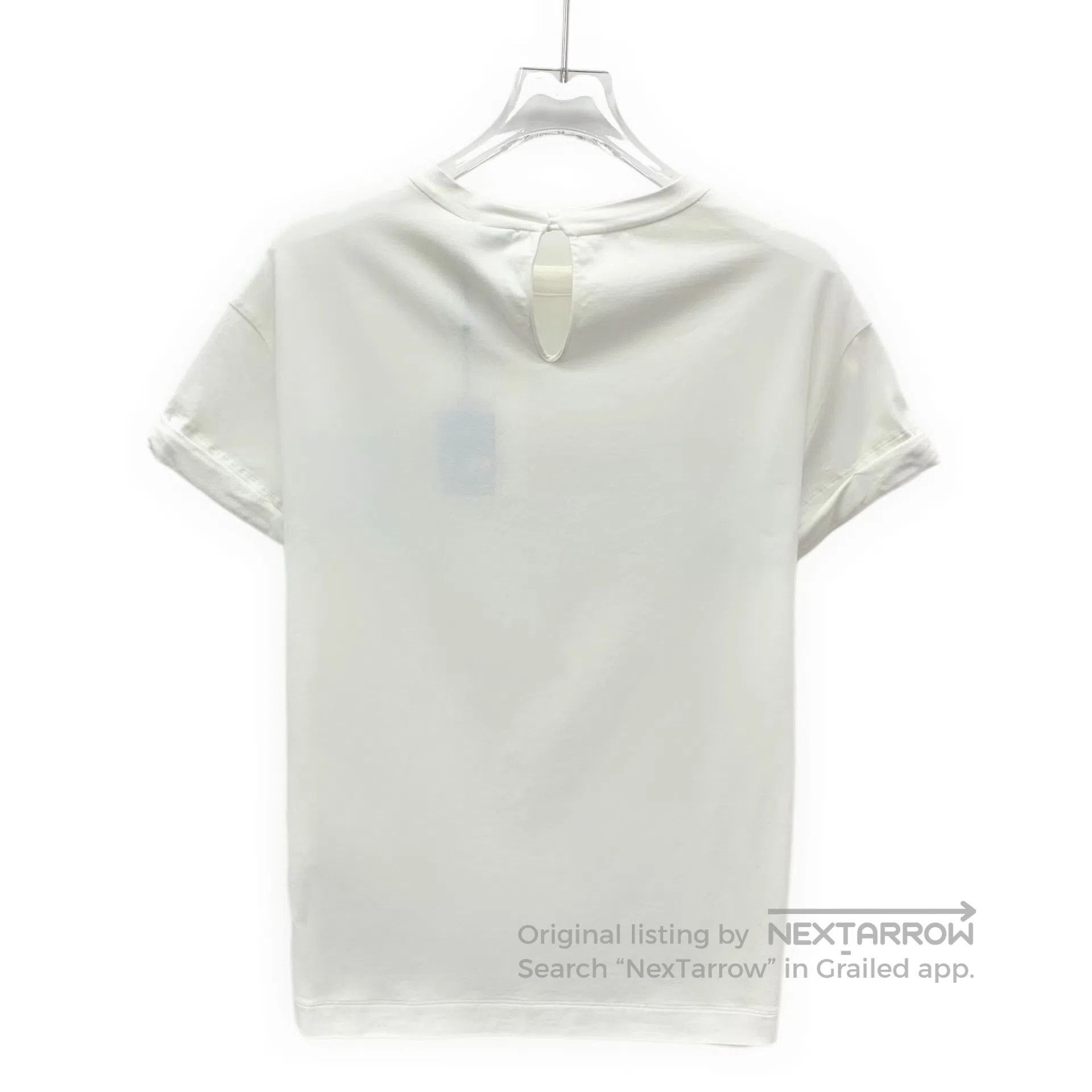 Brunello Cucinelli Brunello Cucinelli White striped bead round neck cotton sh Size US XS / EU 42 / 0 - 2 Thumbnail