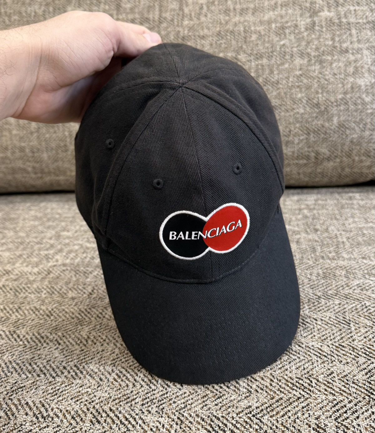 Balenciaga Balenciaga Mastercard Logo Baseball Cap Black Hat Size ONE SIZE - 5 Thumbnail