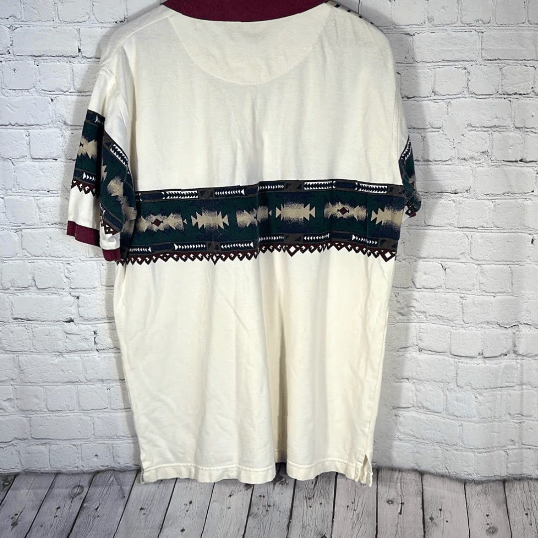Vintage VINTAGE Ely Cattleman Polo Shirt Short Sleeve L Cream Aztec Southwestern Print Men Large Size US L / EU 52-54 / 3 - 5 Thumbnail