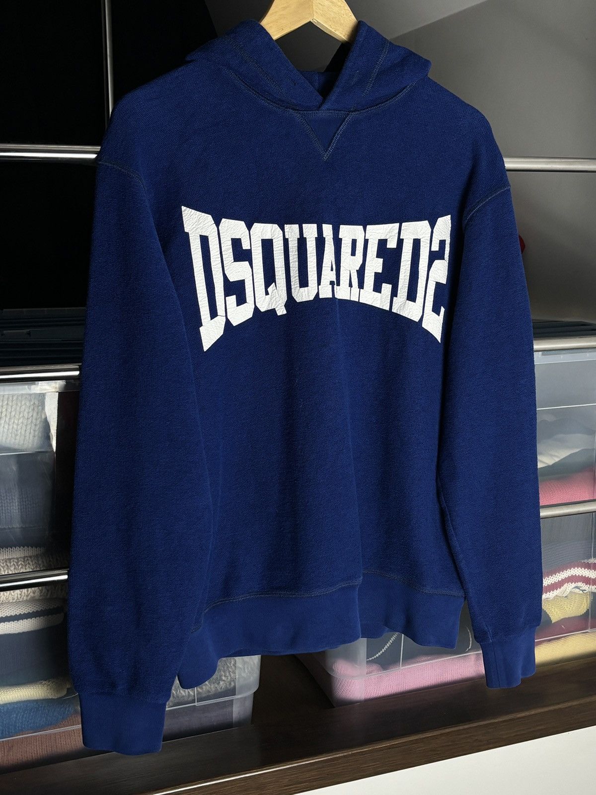 Dsquared2 Dsquared2 Blue Big Logo Towel Hoodie Sweatshirt Size US S / EU 44-46 / 1 - 2 Thumbnail