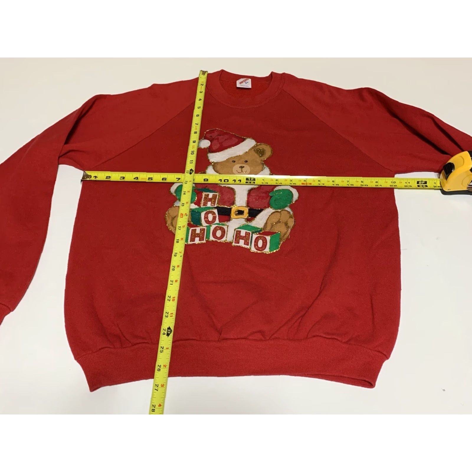 Jerzees VINTAGE Jerzees Christmas Bear HO HO HO Crewneck Sweatshirt XL/L Boys? No, keep as XL/L. Size XL / US 12-14 / IT 48-50 - 4 Thumbnail