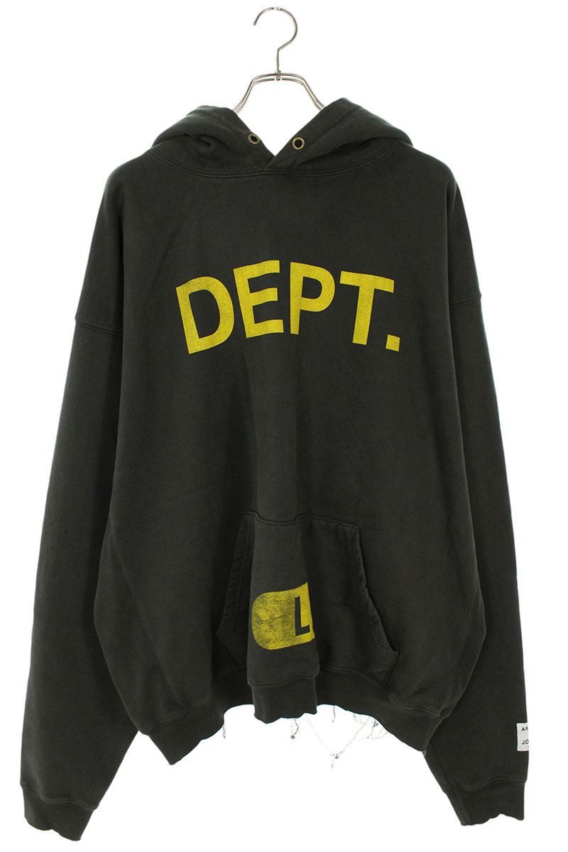 GALLERY DEPT. 90'S RECYCLE HOODIE Lサイズ Gallery Dept. - 90's Recycle Distressed Printed Cotton-Jersey