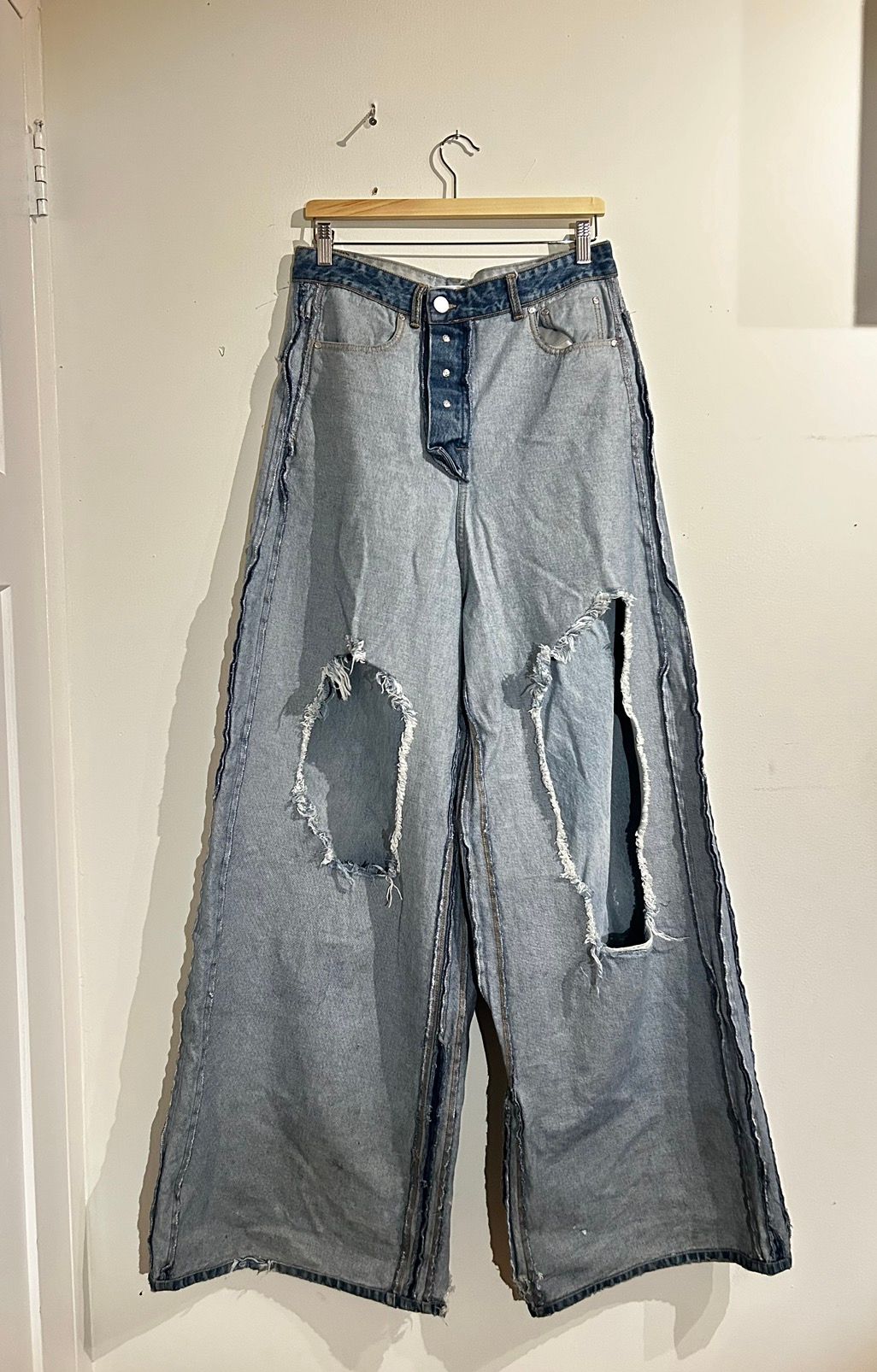 Pre-owned Vetements Inside Out Oversized Jeans In Blue