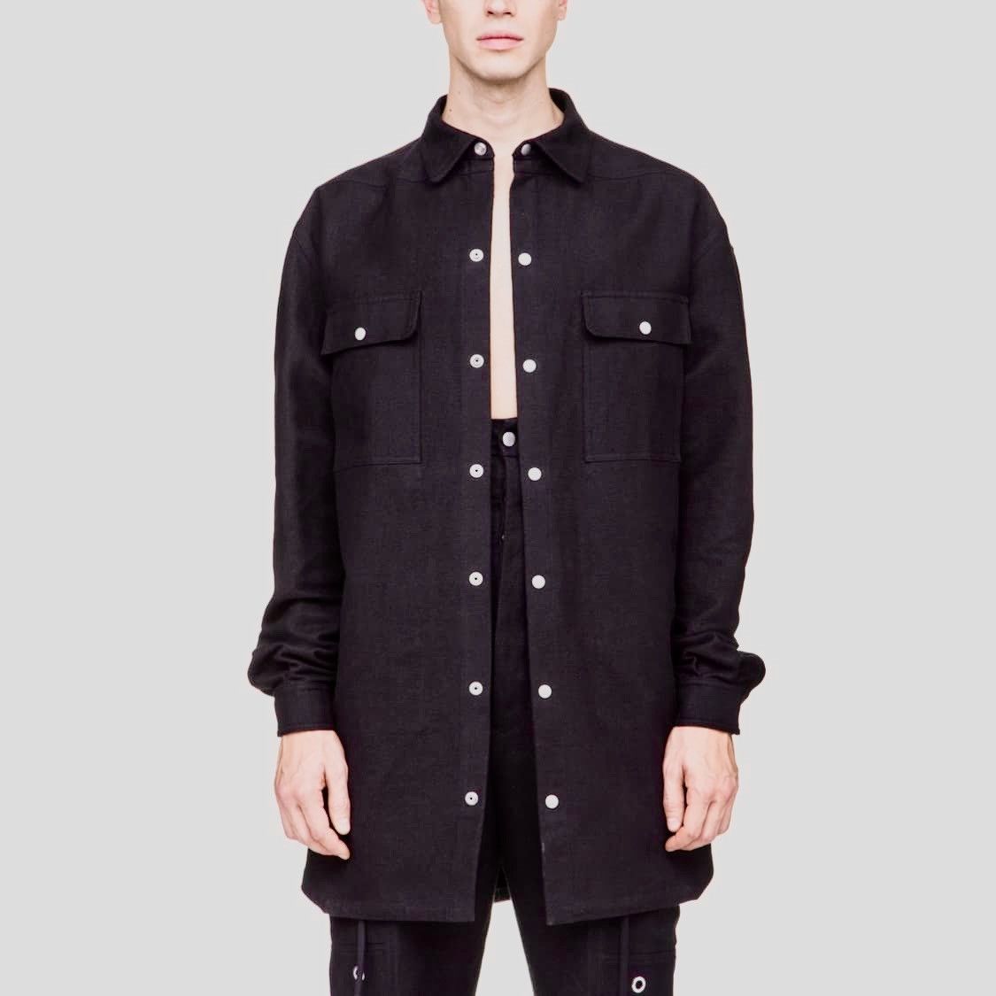 Rick Owens New STROBE Oversized Outershirt Jacket Soft Brushed Cotton M Size US M / EU 48-50 / 2 - 5 Thumbnail