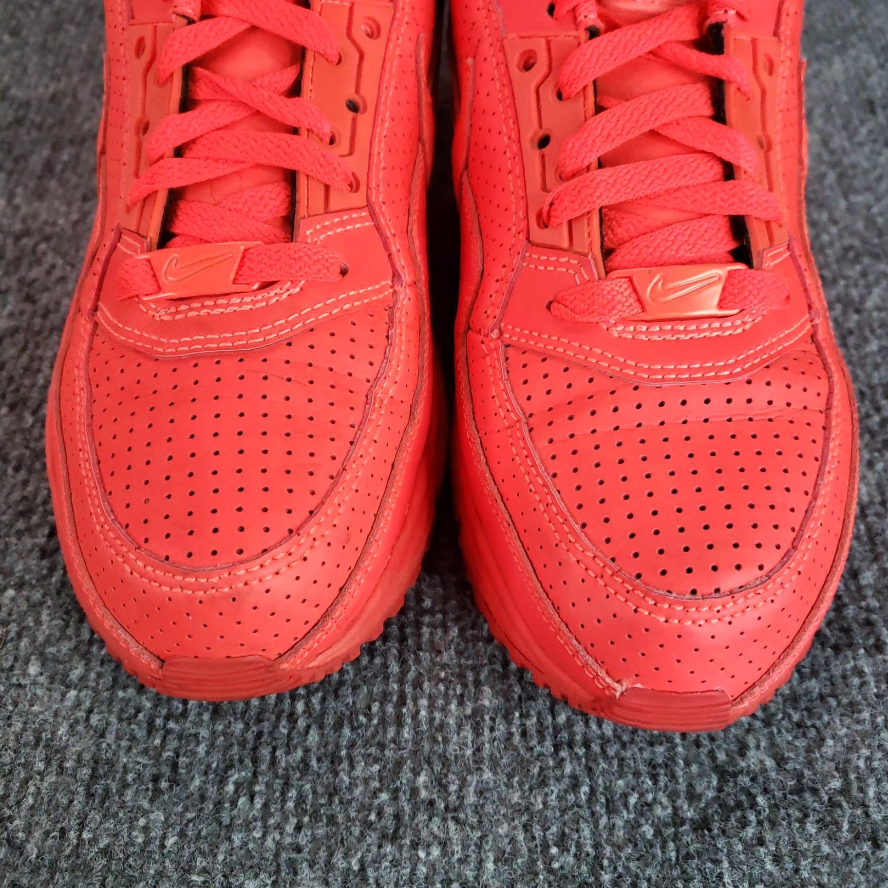 Nike Nike Air Max 1 Shoes Mens 7.5 Red Low Top Running Sneakers 687977-666 — Nike Air Max 1 Shoes Mens Red Leather Low Top 7.5 US 2015 Size US M / EU 48-50 / 2 - 3 Thumbnail