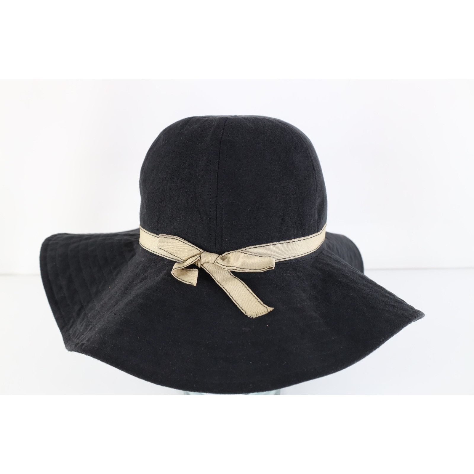Vintage Vintage 90s Wide Brimmed Bow Tie Ribbon Church Derby Hat Size ONE SIZE - 1 Thumbnail