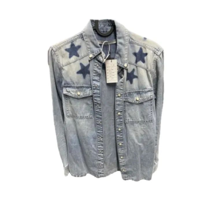 Givenchy Givenchy Blue Denim Long Sleeve Star Shirt Size US M / EU 48-50 / 2 - 1 Thumbnail