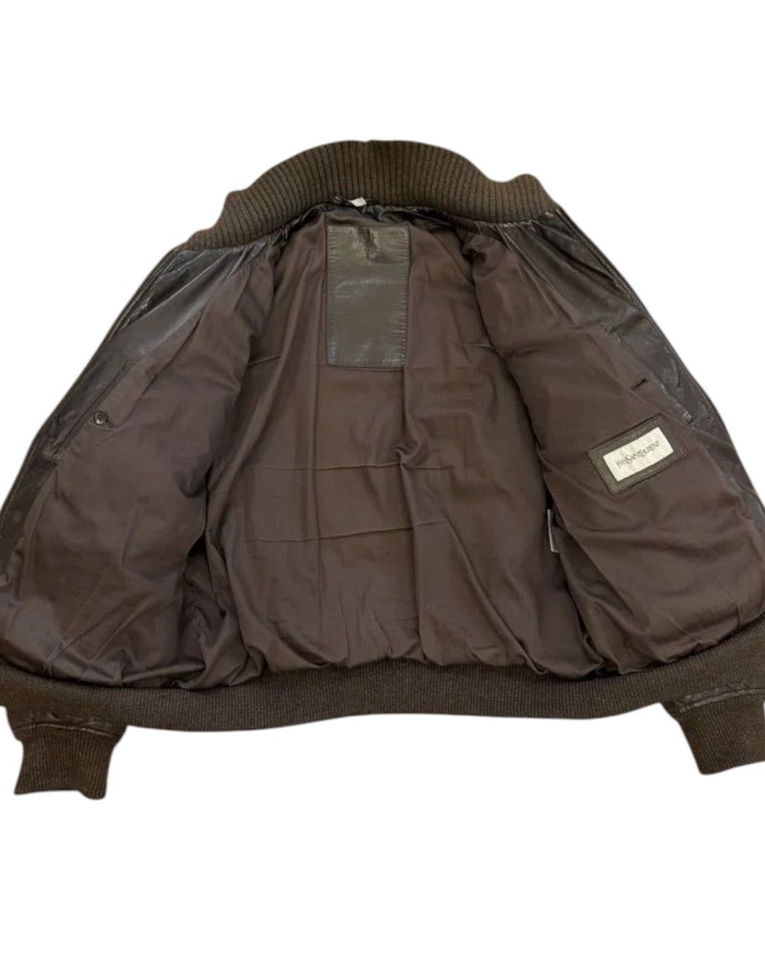 Yves Saint Laurent GOOSE DOWN PADDED LEATHER JACKET Size US L / EU 52-54 / 3 - 3 Thumbnail