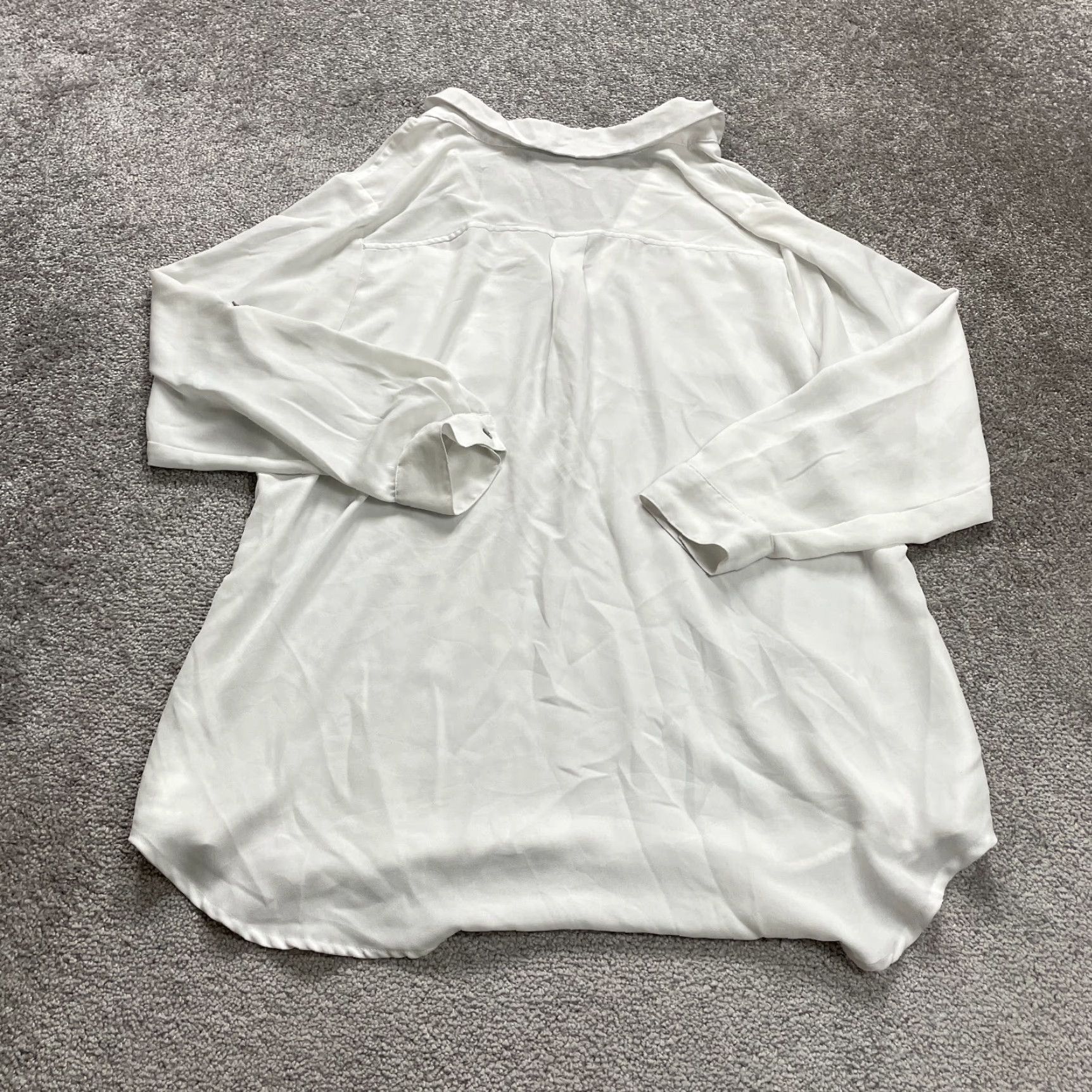 Vintage A New Approach Blouse XL White 1/4 Button Up Long Sleeve Shirt Top Womens Size XL / US 12-14 / IT 48-50 - 2 Thumbnail