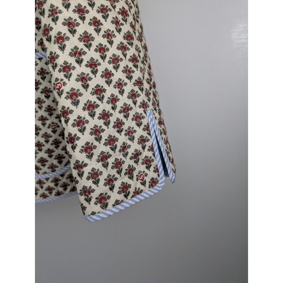 Gucci o1rshd1 Flowers On Linen Jacket in Ivory/Red Size US M / EU 48-50 / 2 - 5 Thumbnail