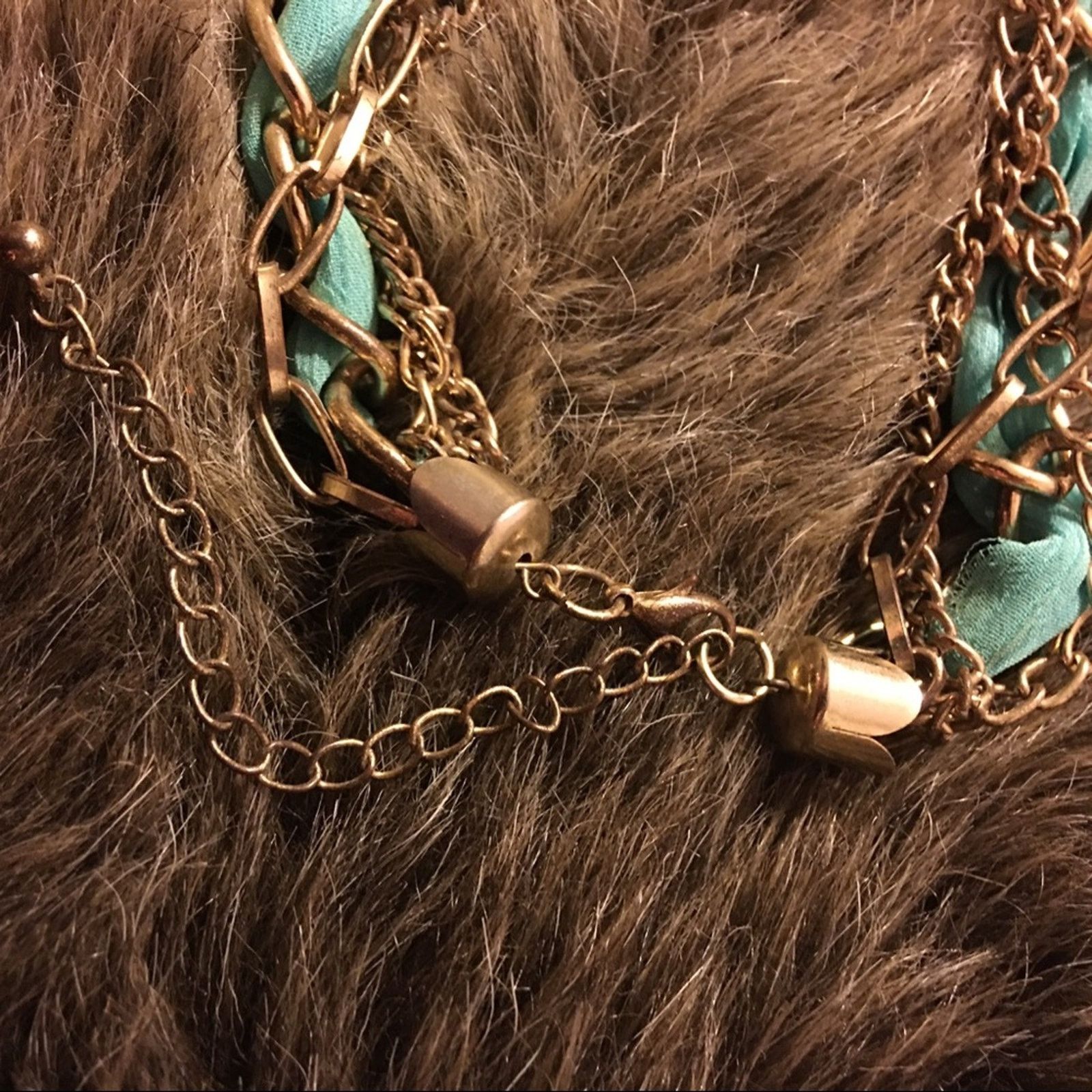 Vintage Vintage gold tone layered chain ribbon necklace Size ONE SIZE - 7 Thumbnail