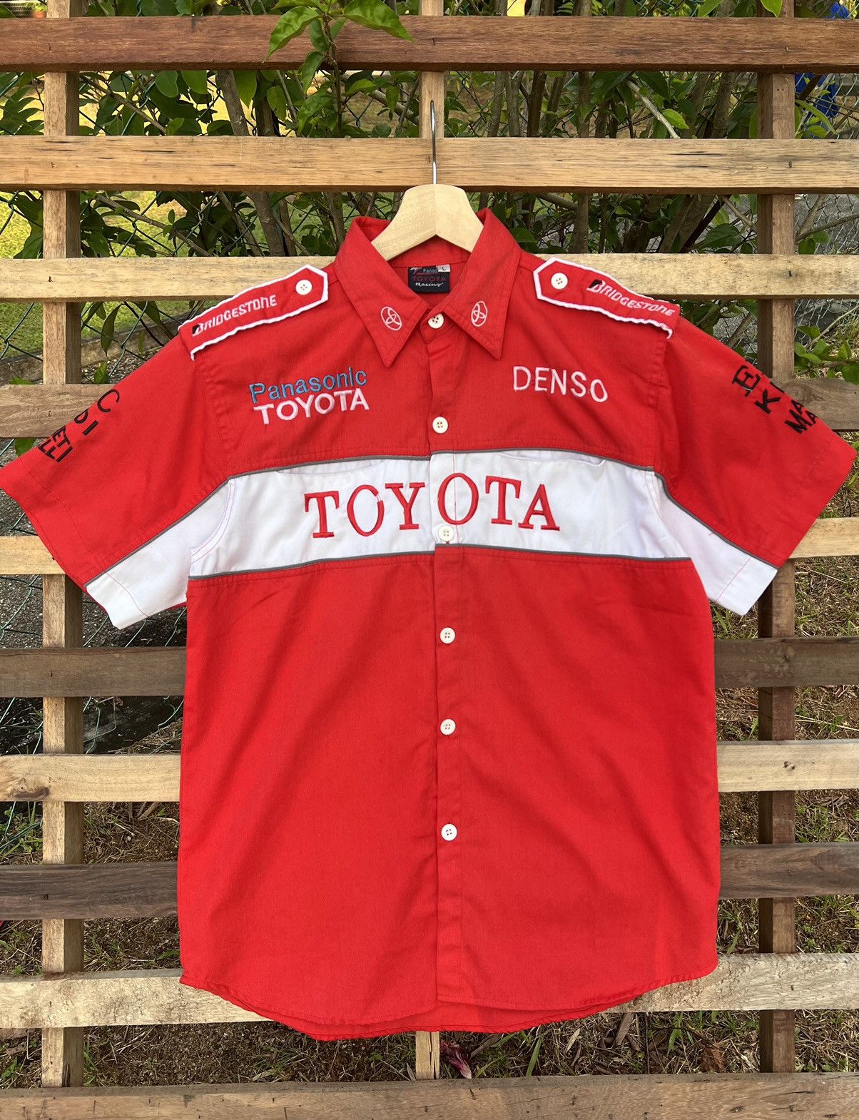 Japanese Brand Toyota Panasonic Formula 1 Racing Shirt Button Up Size US L / EU 52-54 / 3 - 1 Thumbnail