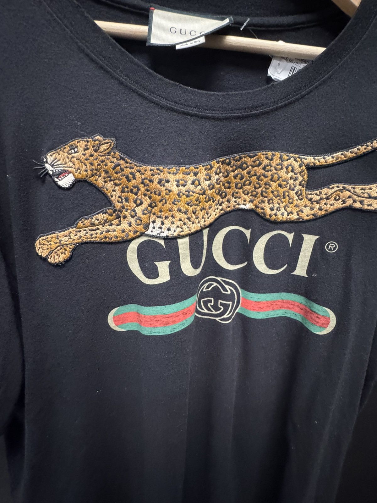 Gucci Gucci Leopard Logo T-Shirt Black Size US XXL / EU 58 / 5 - 4 Thumbnail