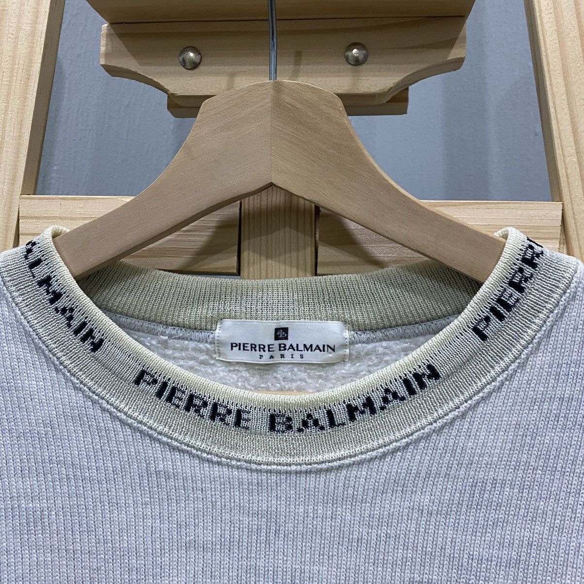 Pierre Balmain Vintage Pierre Balmain Paris Big Logo Sweatshirt Grey Size US M / EU 48-50 / 2 - 8 Thumbnail