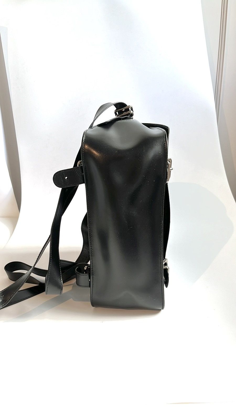 Jil Sander Jil Sander Navy Leather Convertible Buckled-Flap Backpack Size ONE SIZE - 5 Thumbnail