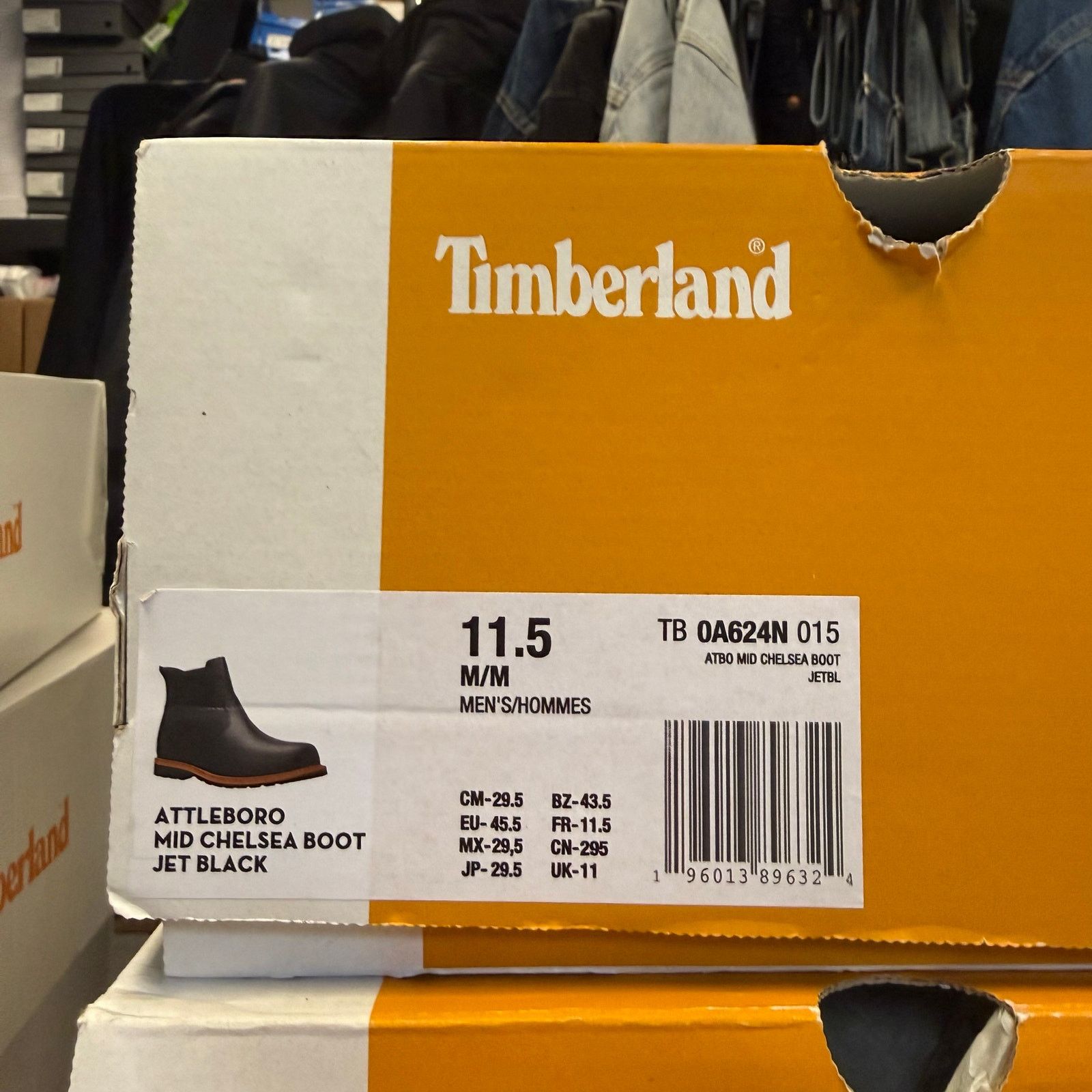 Timberland TIMBERLAND MEN'S 11.5 ATTLEBORO MID CHELSEA BOOT JET BLACK Size US 11.5 / EU 44-45 - 7 Thumbnail