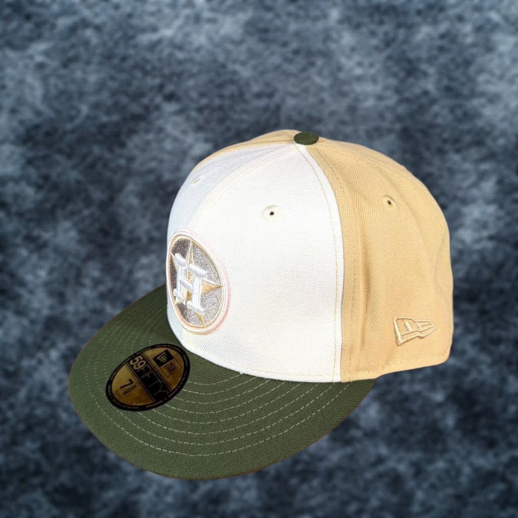 New Era New Era Houston Astros 59FIFTY Fitted Hat Mens 7 5/8 Gold Chrome Vegas Gold NWT Size ONE SIZE - 1 Thumbnail