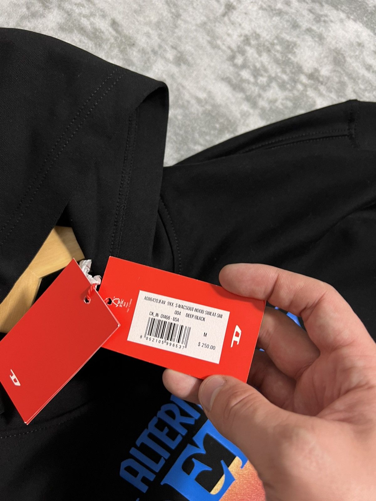 Diesel 🔥 NWT Diesel “Alternative Detox” Graphic Hoodie Black Size M Size US M / EU 48-50 / 2 - 10 Thumbnail