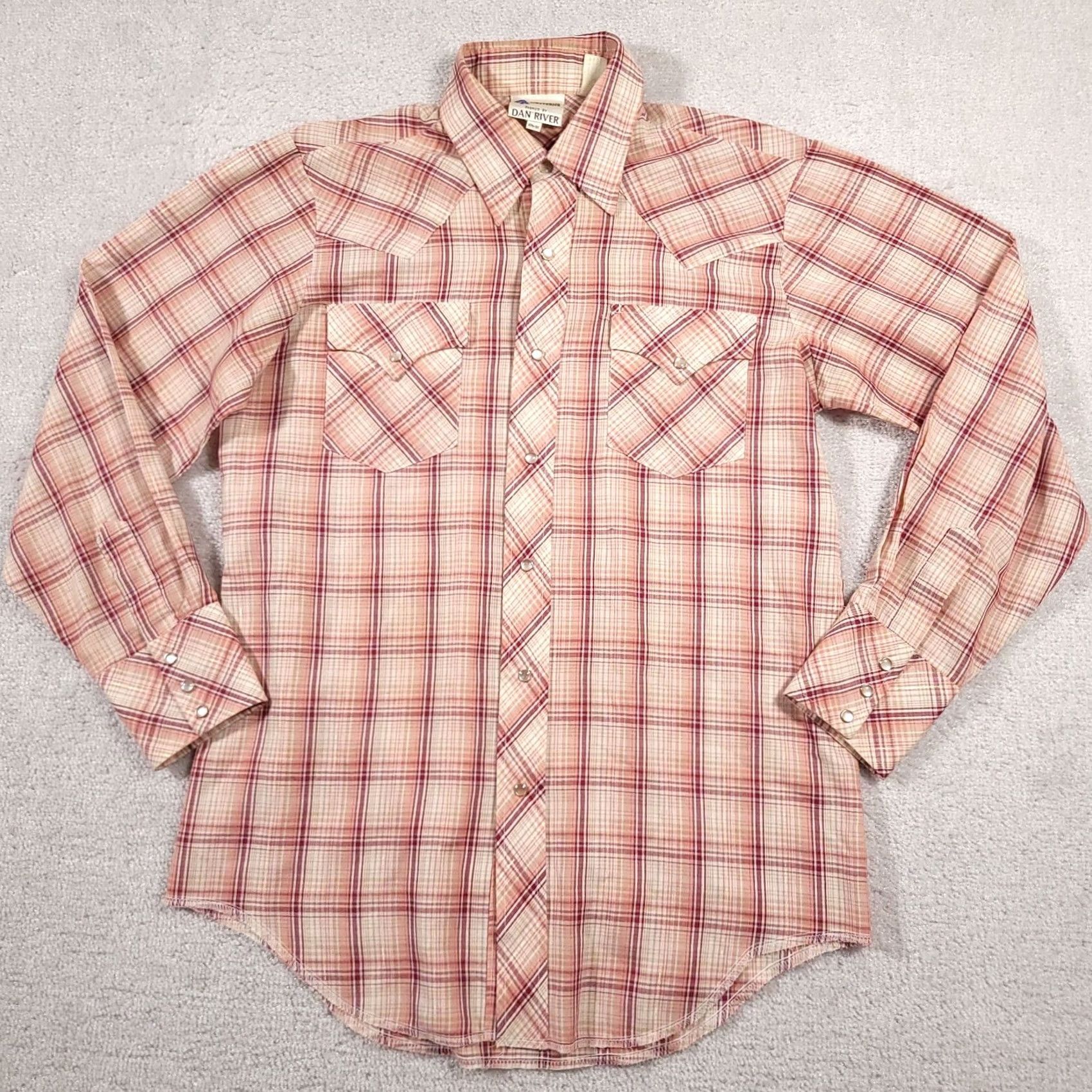 Vintage VINTAGE Dan River DR Westerns Long Sleeve Pearl Snap Shirt Mens 15.5 33 USA Made Size US L / EU 52-54 / 3 - 2 Thumbnail