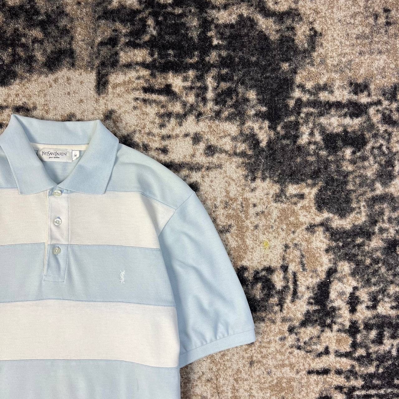 Yves Saint Laurent Yves Saint Laurent Vintage Y2K Luxury Striped Polo T-Shirt Size US M / EU 48-50 / 2 - 2 Thumbnail