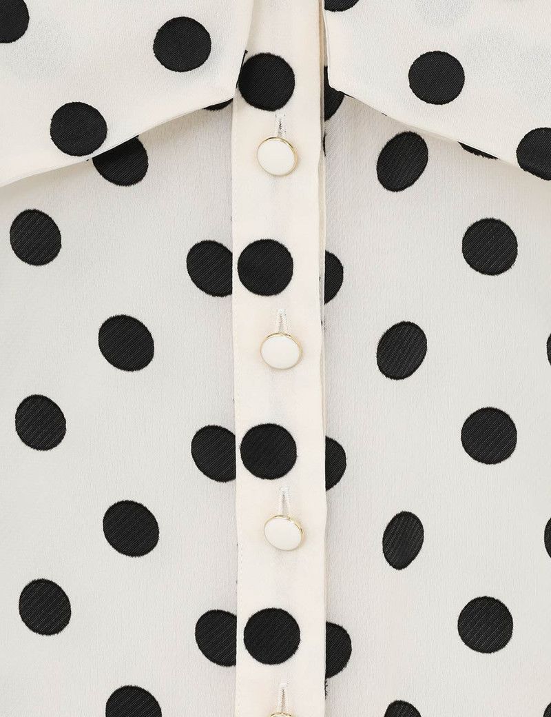 Zimmermann oc11z0226 Pussybow Blouse In Cream/Black Size XS / US 0-2 / IT 36-38 - 5 Thumbnail