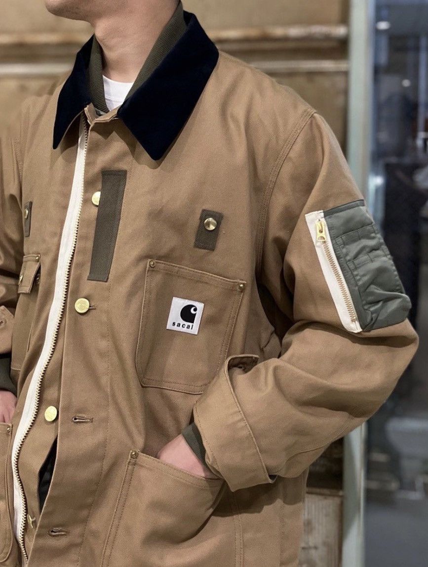 Sacai SACAI X CARHARTT WIP CANVAS X MA-1 JACKET MICHIGAN | Grailed