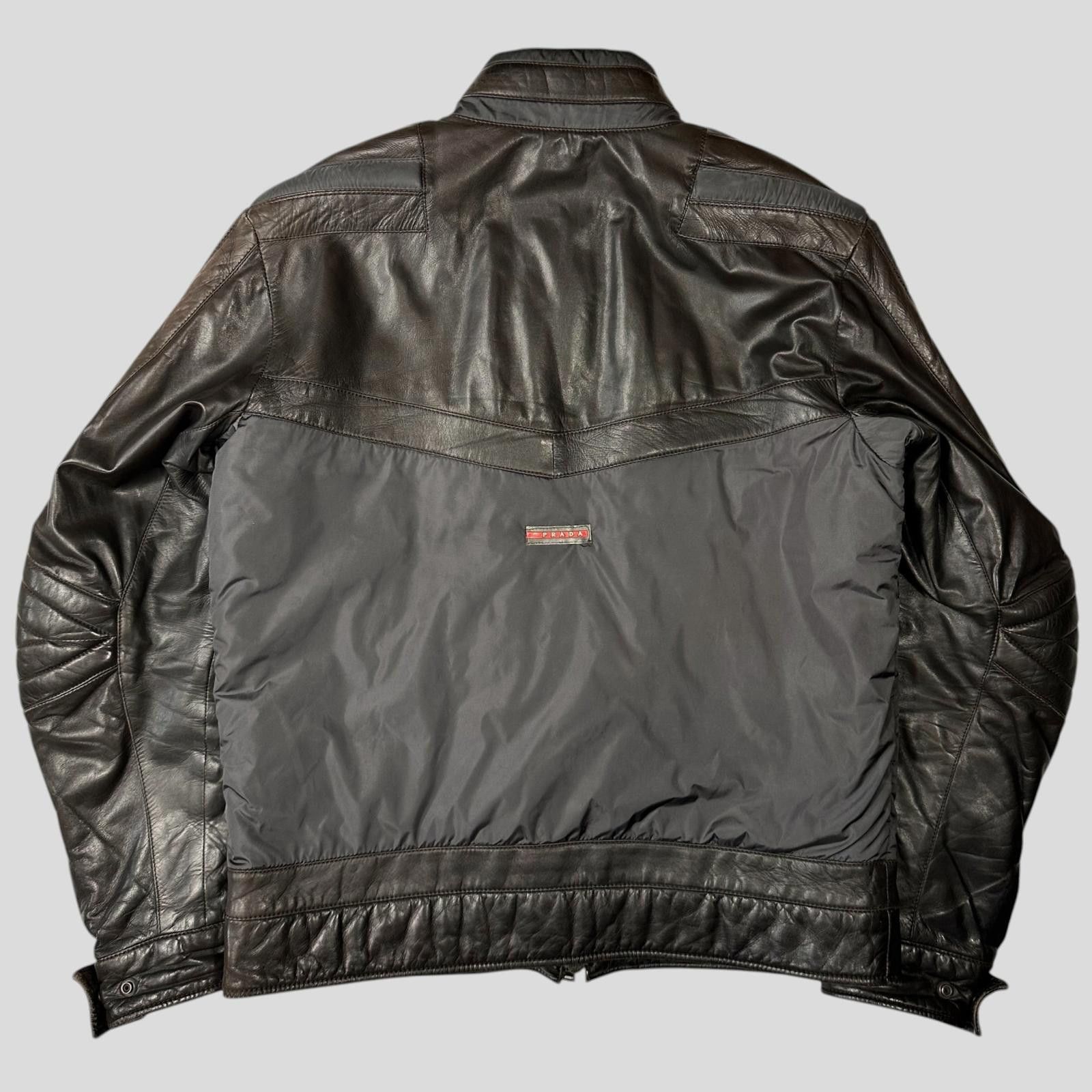 Prada Prada Sport 00’s Leather Nylon 3D Panelled Puffer Jacket M/L Size US M / EU 48-50 / 2 - 6 Thumbnail
