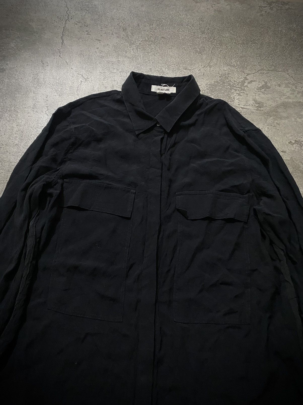Helmut Lang Helmut Lang big pocket black basic long shirt Size US M / EU 48-50 / 2 - 2 Thumbnail