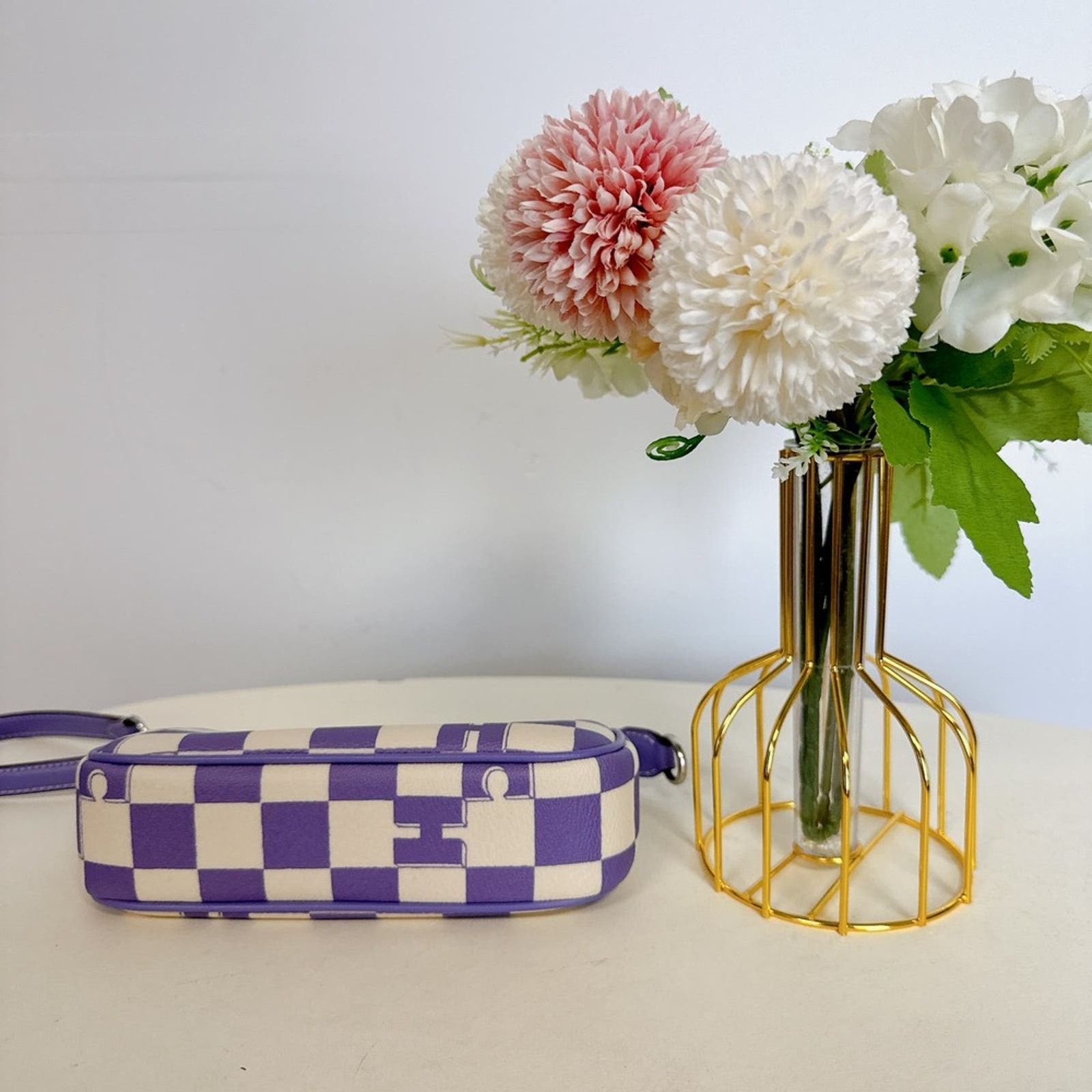 Coach Coach CR394 Nolita 19 With Checkerboard Print Light Violet Size ONE SIZE - 5 Thumbnail