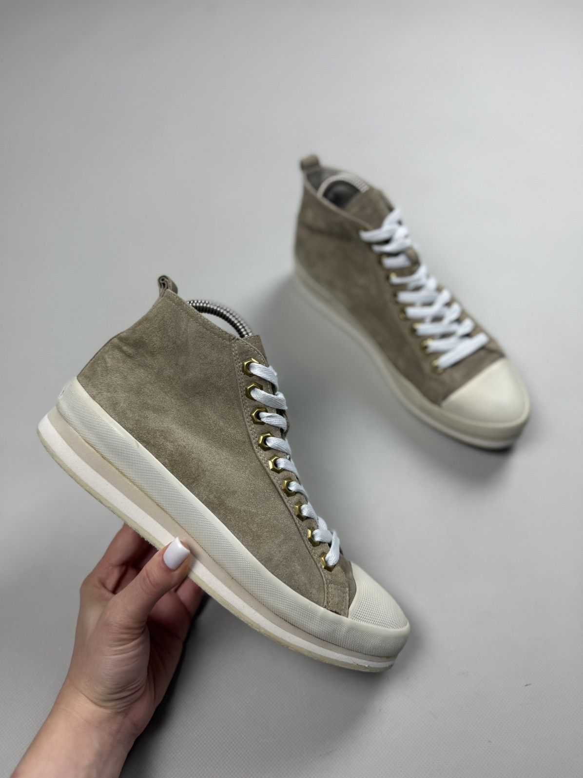 Car Shoe Car Shoe By Prada High Top Suede Lace Up Sneakers Shoes Size US 9 / IT 39 - 4 Thumbnail