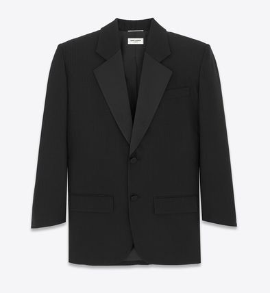 Saint Laurent Paris o1la1rc1a1225 782775 Unisex Oversized Tuxedo Jacket in Black Size US M / EU 48-50 / 2 - 2 Thumbnail