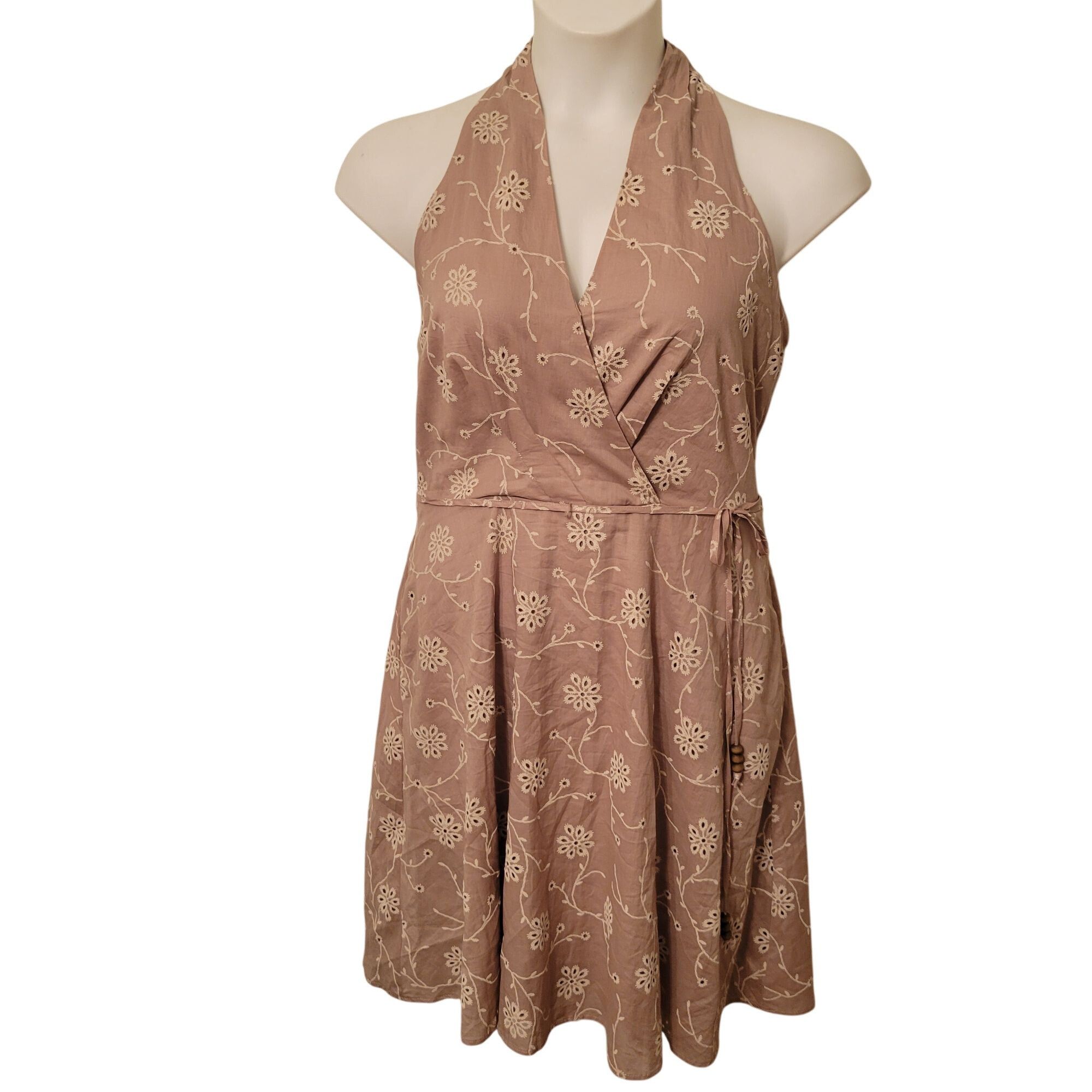 Joie Joie Halter Dress 10 Embroidered Floral Midi Summer Pockets | Grailed
