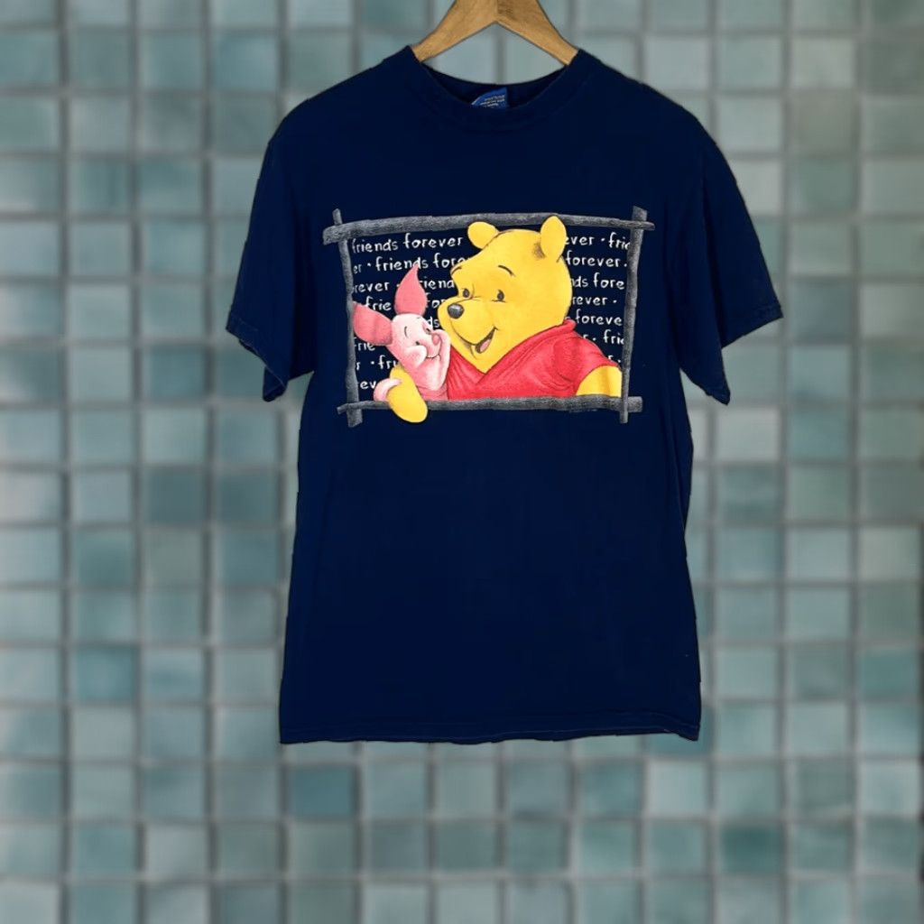 Disney VINTAGE 90s Winnie The Pooh Womens L Blue Short Sleeve Tshirt Crewneck Size L / US 10 / IT 46 - 1 Thumbnail