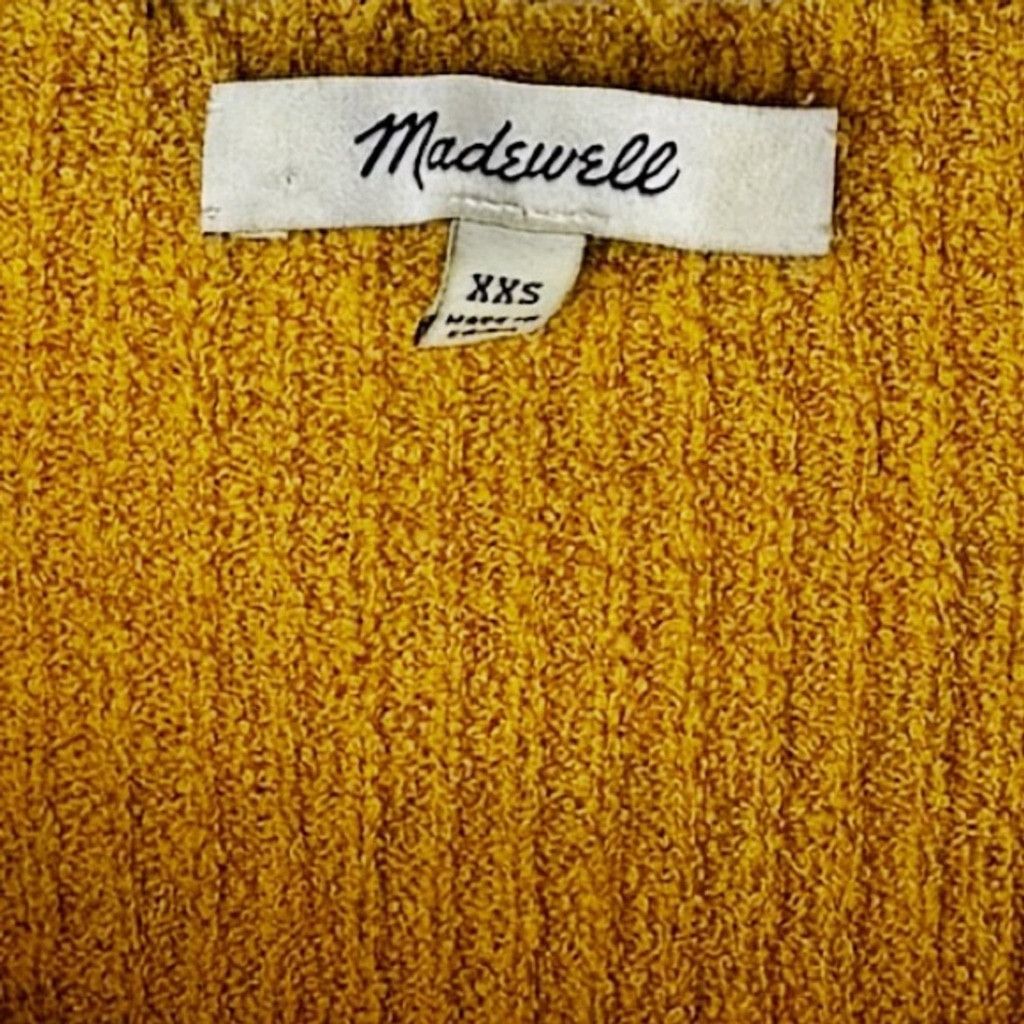 Madewell MADEWELL Women's Mustard Knitted Tank Top Shoulders Size XXS Size XXS / US 00 / IT 34 - 4 Thumbnail