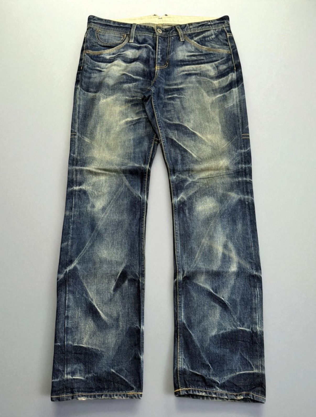 Hysteric Glamour × Playboy Takeo Kikuchi Japan Claw Mark Mud Wash Loose Jeans Size US 34 / EU 50 - 1 Thumbnail