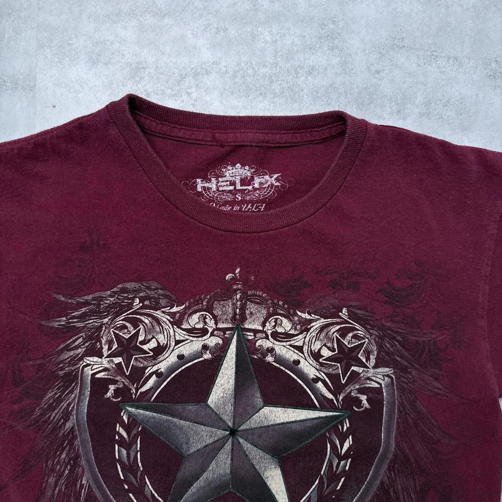 DOUBLE HELIX Y2K Helix 00s burgundy grunge t shirt Size S / US 4 / IT 40 - 2 Thumbnail