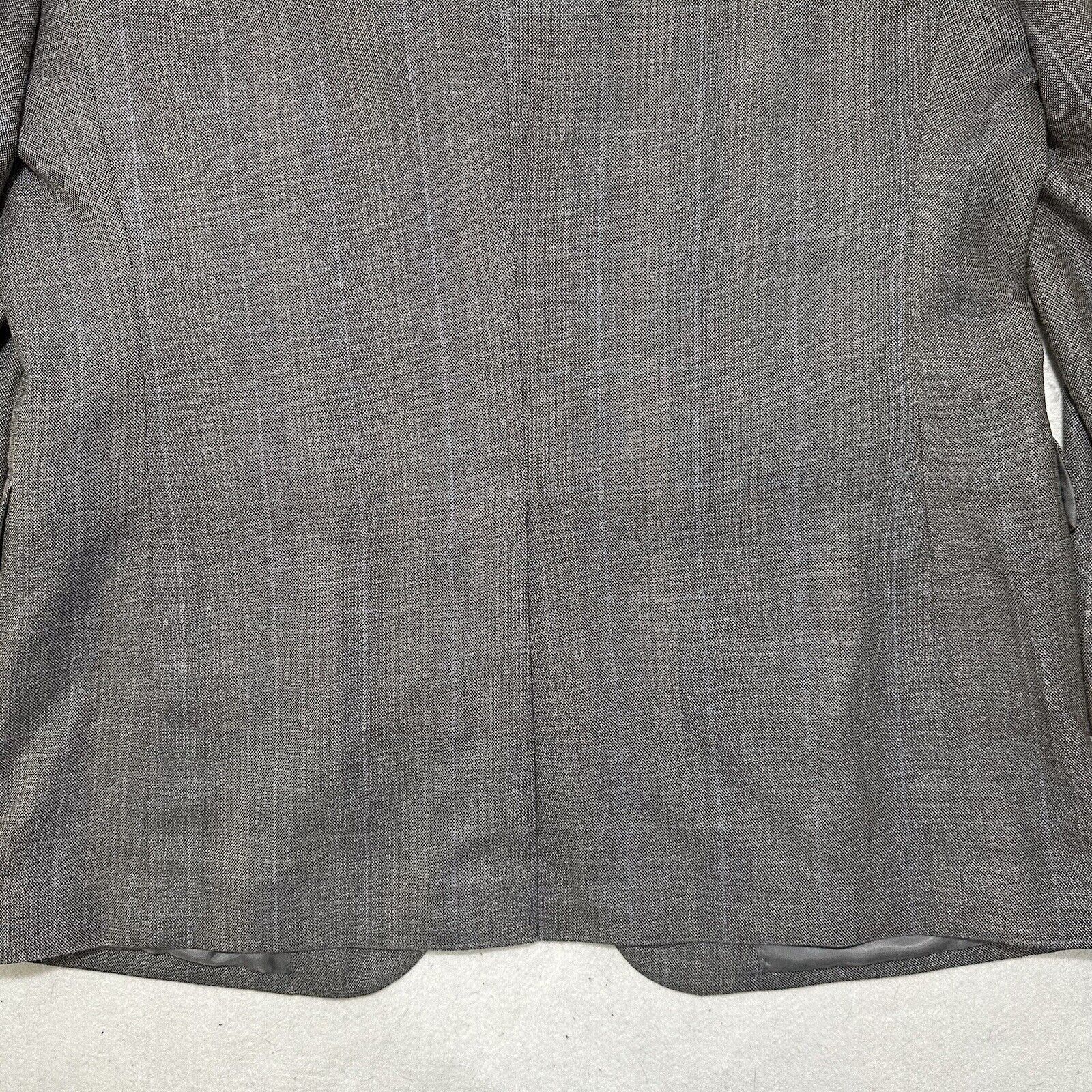 Jos. A. Bank Jos. A. Bank 43R Silk Wool Gray Plaid Striped Suit Jacket Size 42R - 16 Thumbnail
