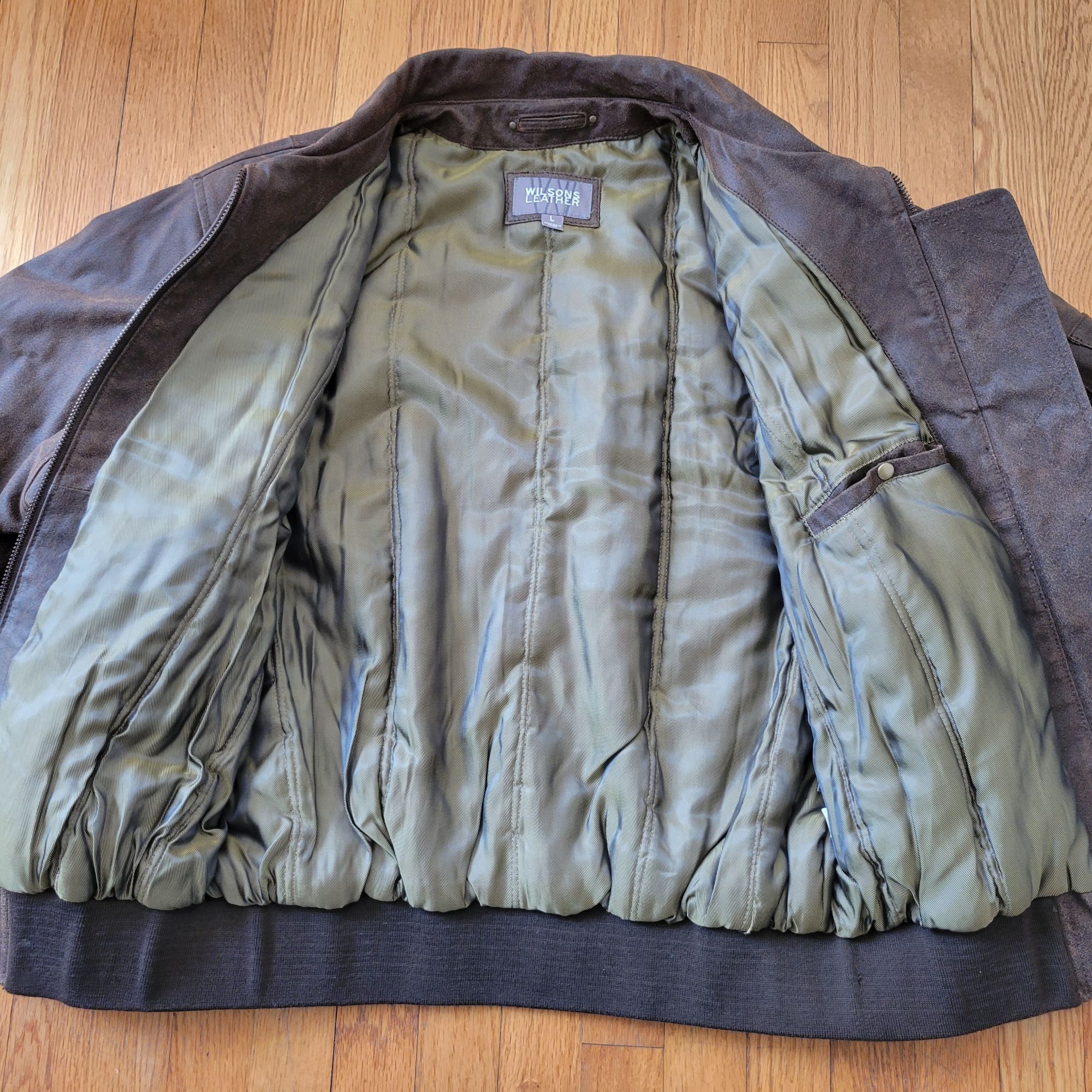 Wilsons Leather Brown Bomber Jacket L Aviator Gorpcore Class