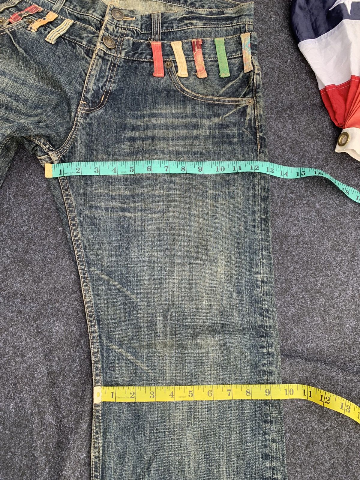 Japanese Brand Japanese Streetwear Double Waist Multi-Belt Loop Denim Jeans Size US 35 - 10 Thumbnail