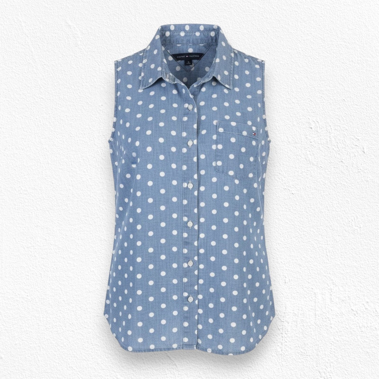 Tommy Hilfiger Tommy Hilfiger Polka Dot Chambray Top Size Medium Size M / US 6-8 / IT 42-44 - 1 Thumbnail