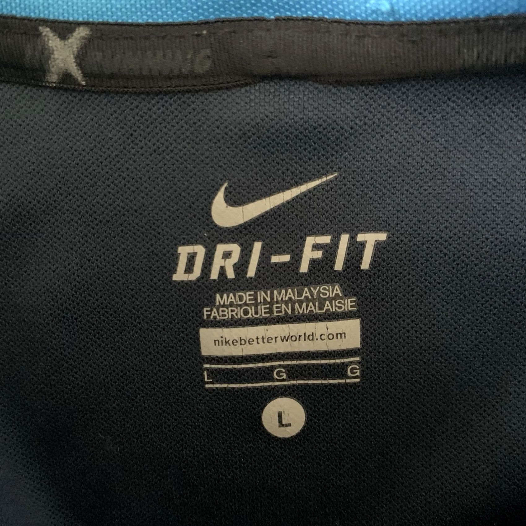 Nike Nike Racer Shirt Mens Large 1/4 Zip Dri-Fit Blue Polyester Size US L / EU 52-54 / 3 - 2 Thumbnail